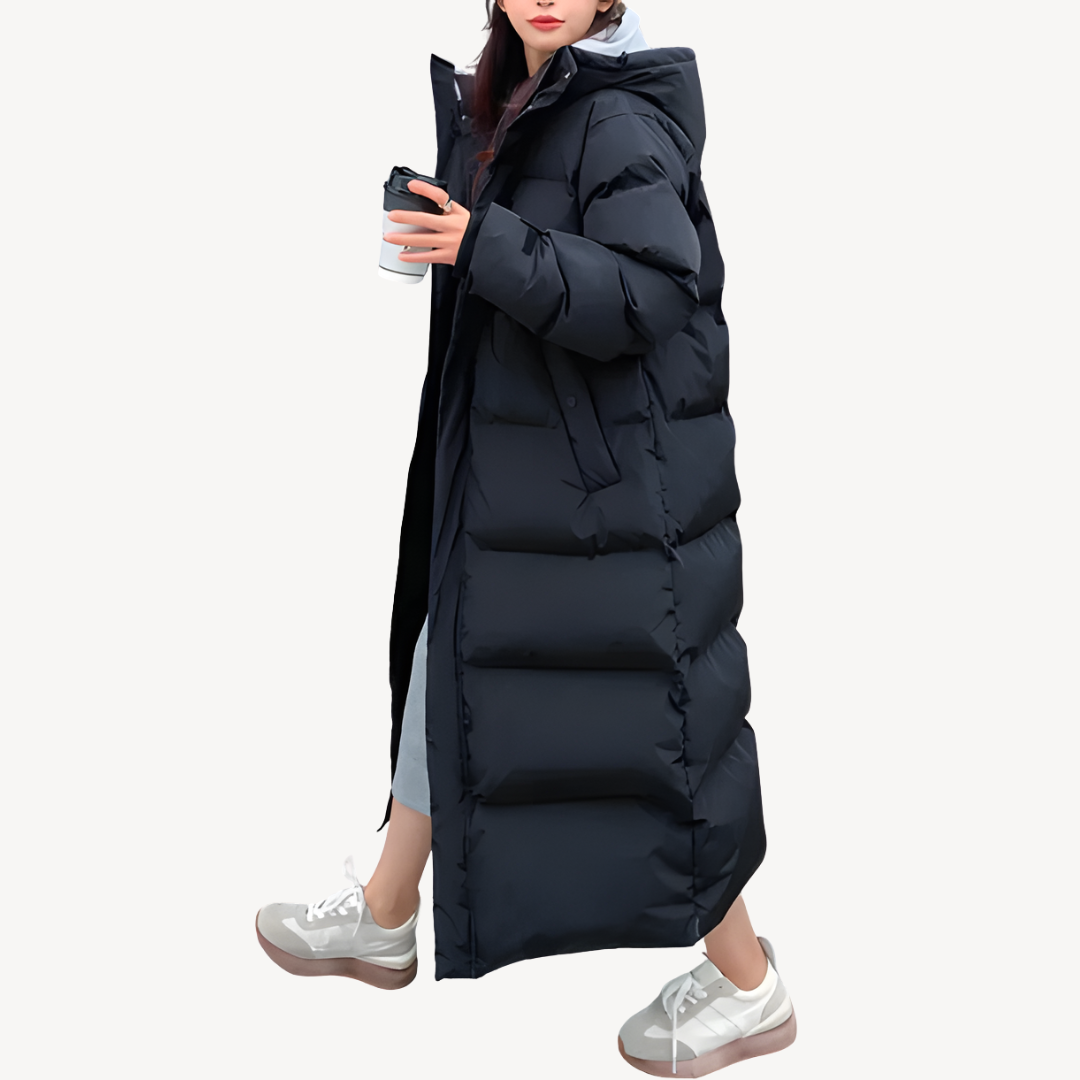 Womens Puffer Coat with Hood Quilted Insulated - BritishMode