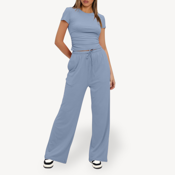 Womens Lounge Set with Drawstring Relaxed Fit
