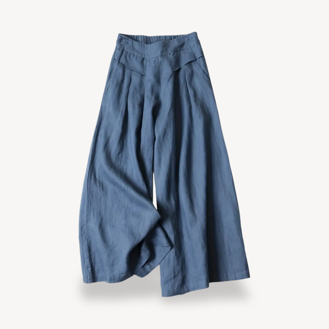 Womens Linen Culottes Wide Leg Relaxed Fit
