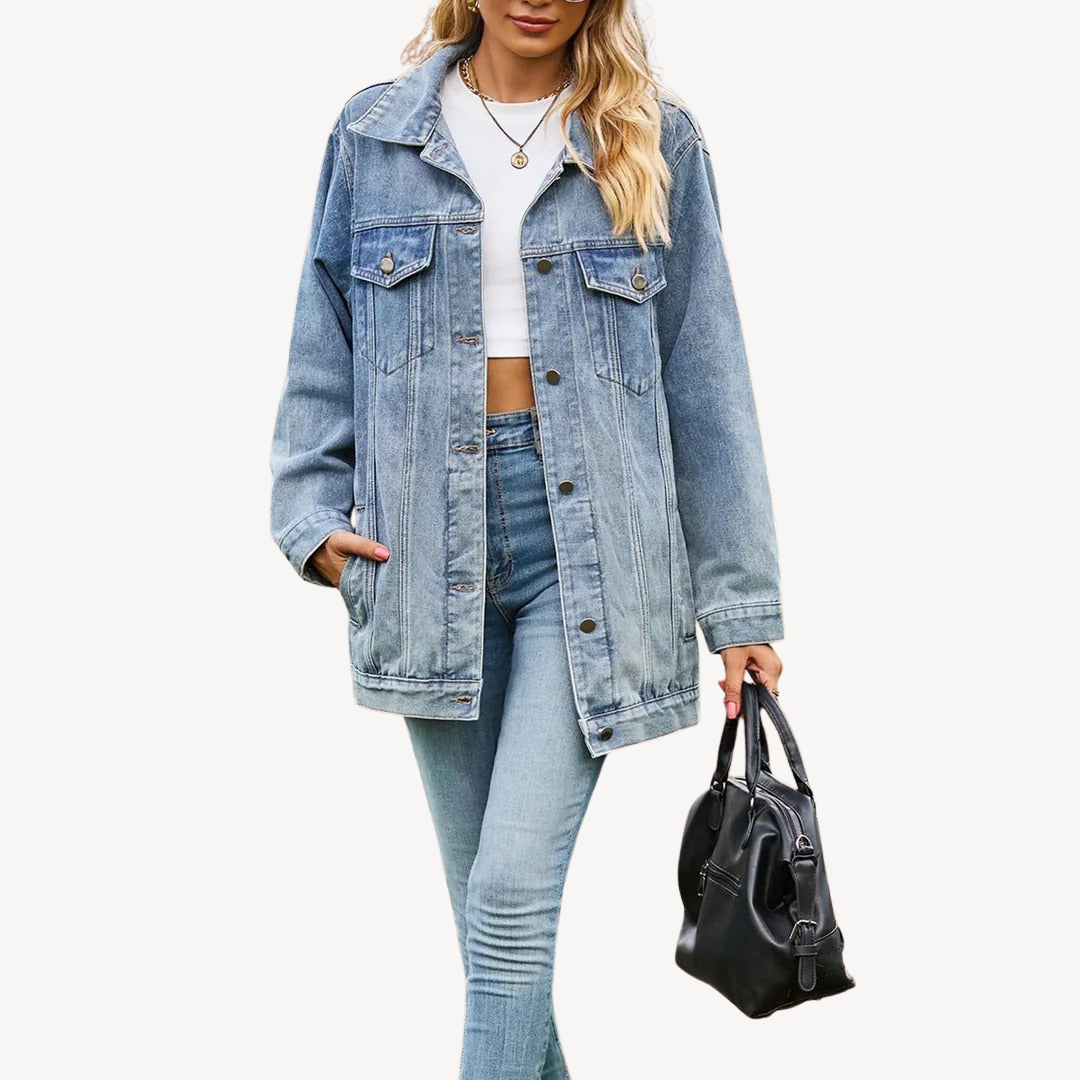 Womens Denim Jacket Button-Up Fit