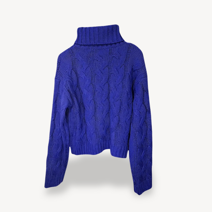 Womens Cable Knit Turtleneck Sweater Cozy Fit