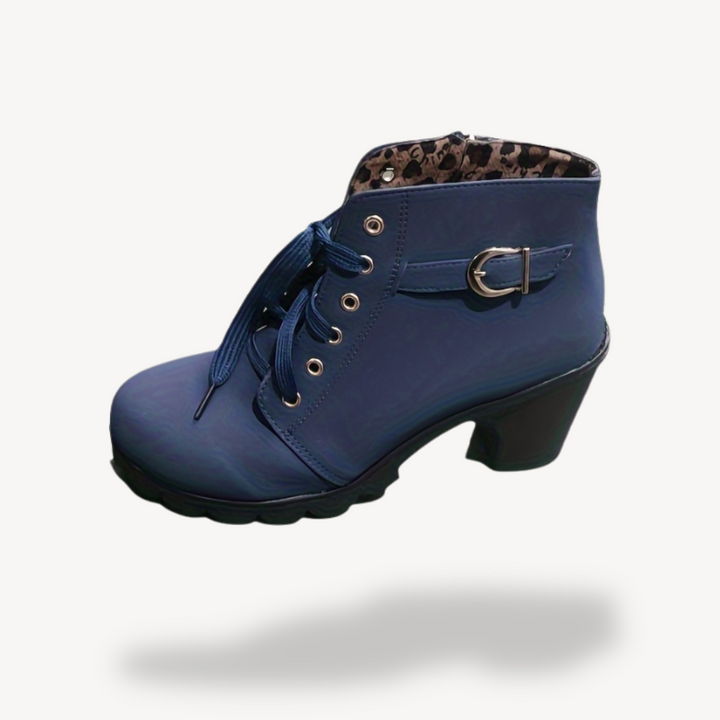 Womens Orthopedic Lace-Up Heeled Booties