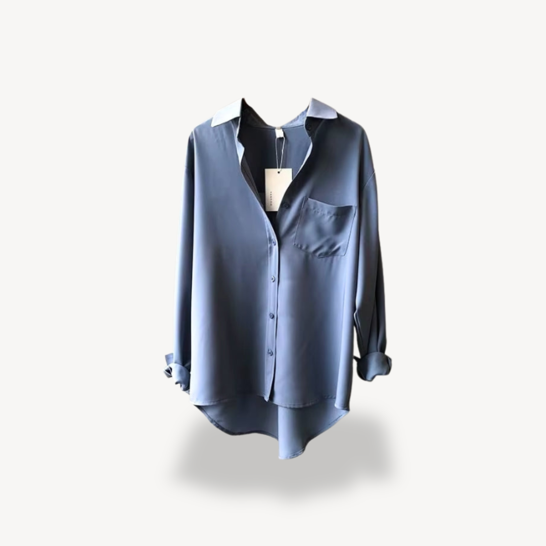 Womens Satin Shirt Button-Down Fit