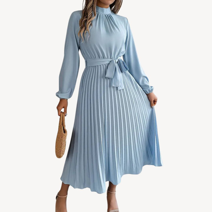 Womens Pleated Midi Dress Regular Fit