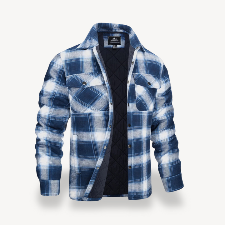 Mens Jacket Fleece Lined Plaid Pattern