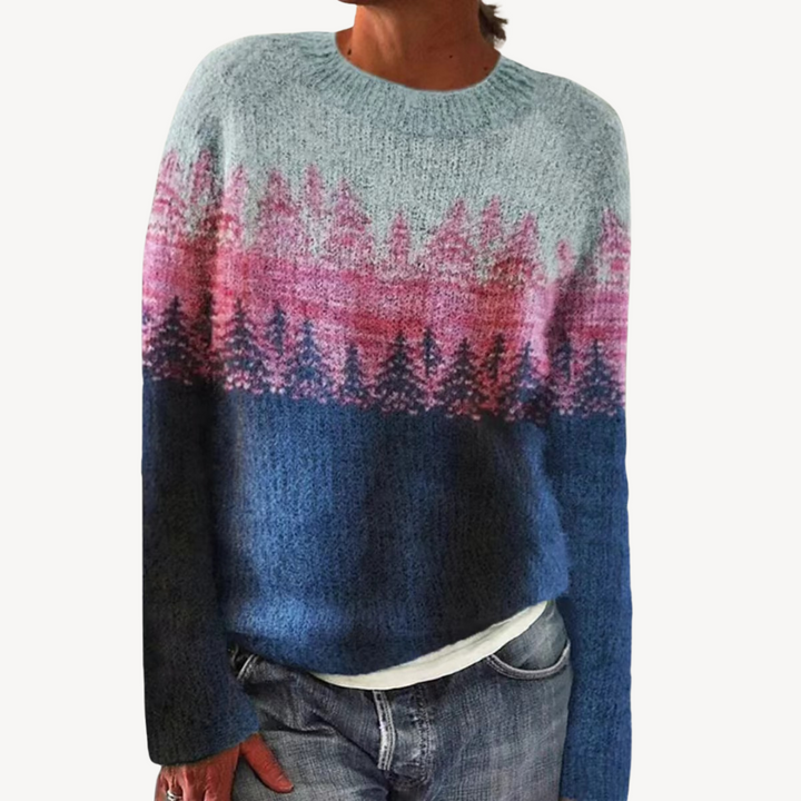 Womens Sweater with Embroidered Floral Design