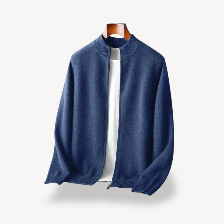 Mens Knit Cardigan with Zipper Closure