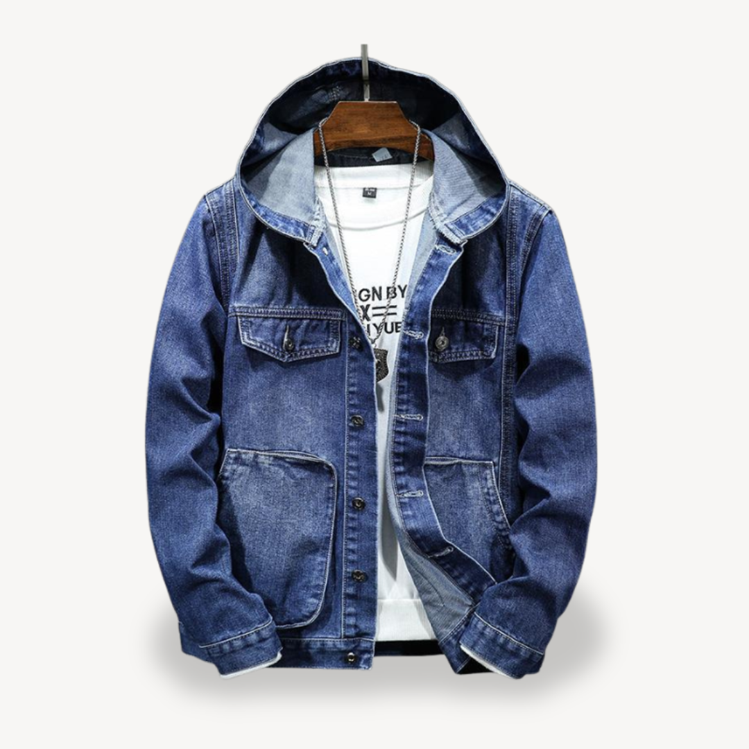 Mens Denim Hoodie Jacket Casual Fit - BritishMode