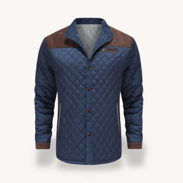 Mens Quilted Jacket with Button Closure Regular Fit
