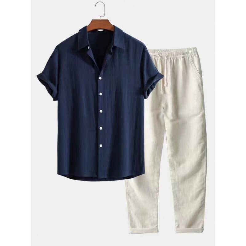 Mens Dress Shirt and Pants Set Classic Fit