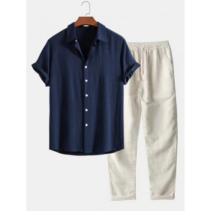 Mens Dress Shirt and Pants Set Classic Fit