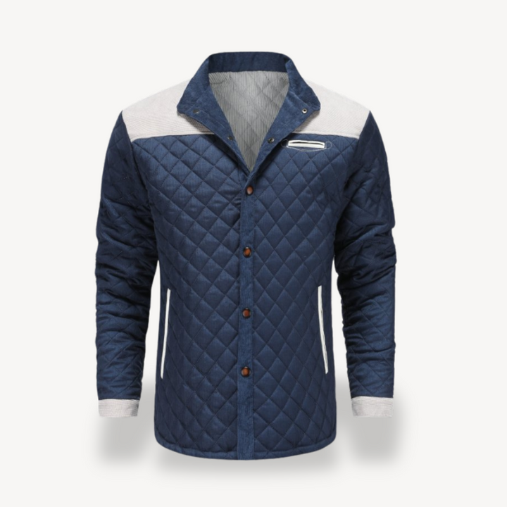 Mens Quilted Jacket with Button Closure Regular Fit - BritishMode