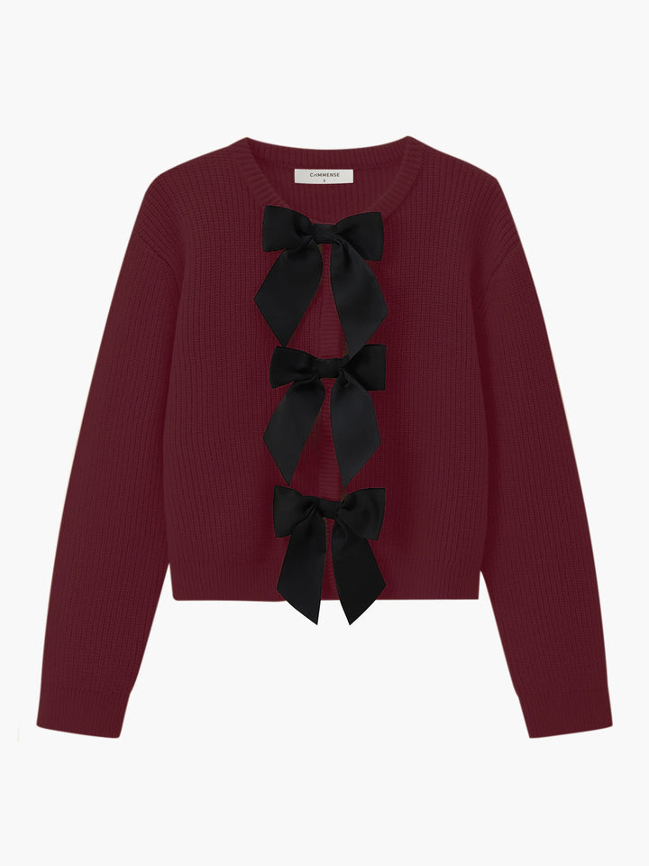 Womens Sweater with Bow Detail Relaxed Fit