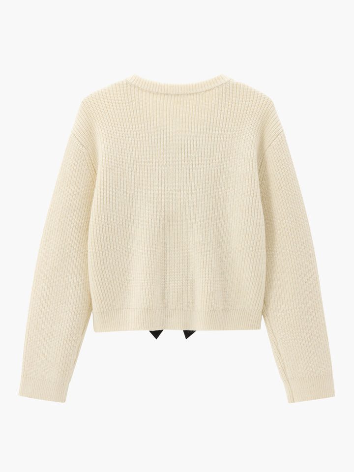 Womens Sweater with Bow Detail Relaxed Fit
