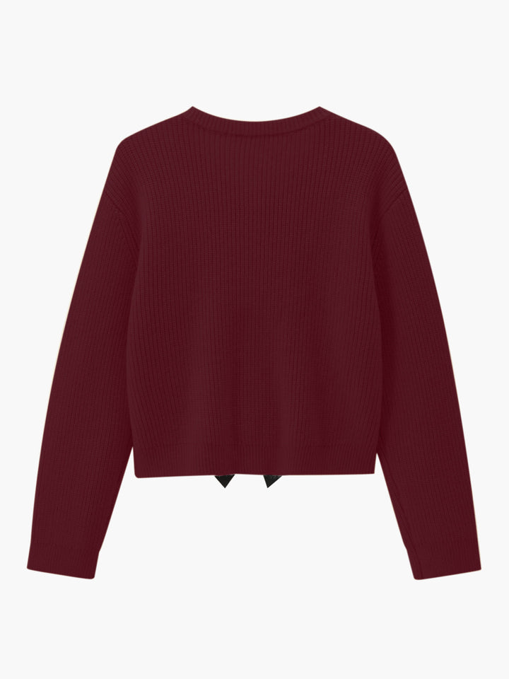 Womens Sweater with Bow Detail Relaxed Fit
