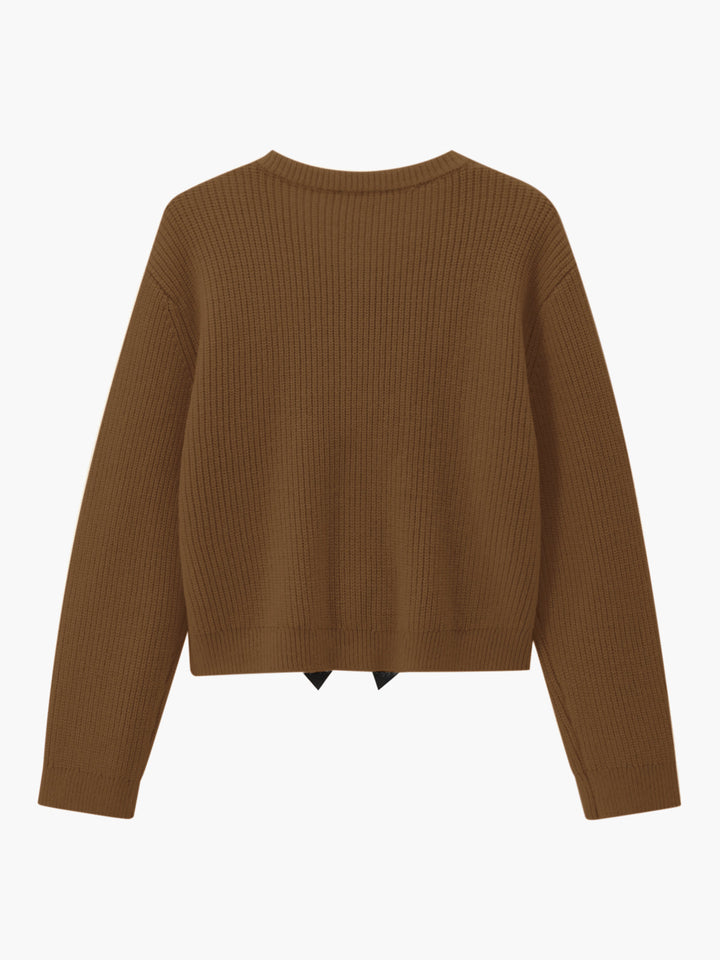Womens Sweater with Bow Detail Relaxed Fit