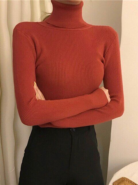 Womens Cashmere Turtleneck Sweater Winter-Ready Fit
