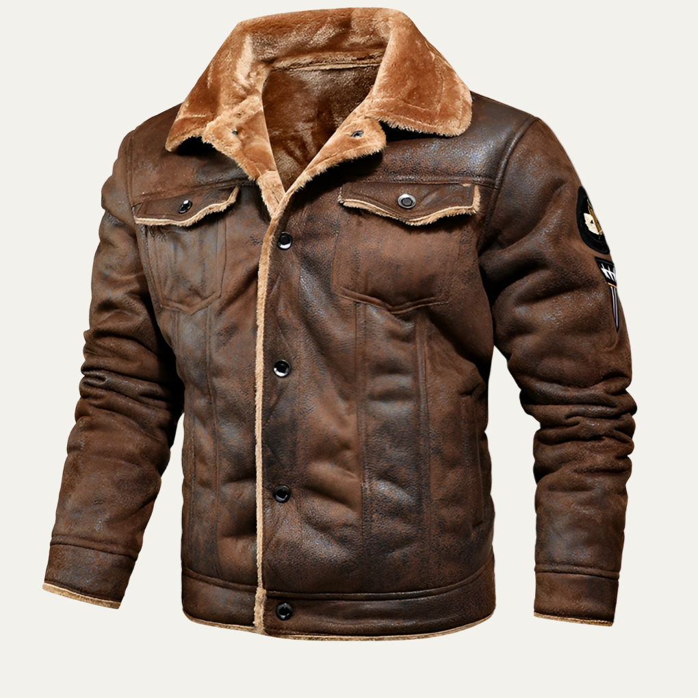Mens Trucker Jacket Shearling Lined Relaxed Fit