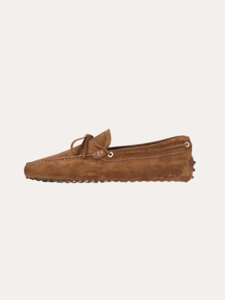 Mens Suede Driving Moccasins Lace-Up Style