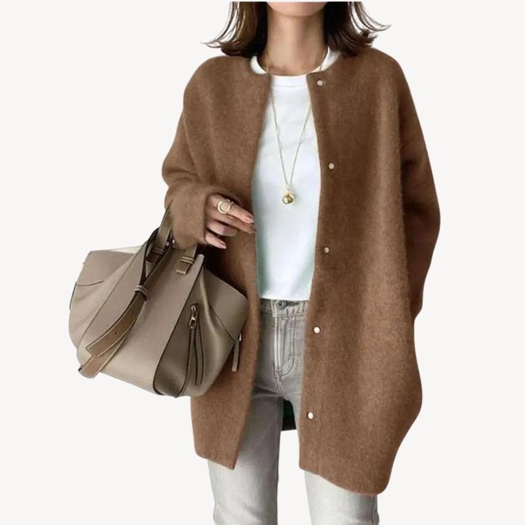 Womens Wool Cardigan Button-Down Fit