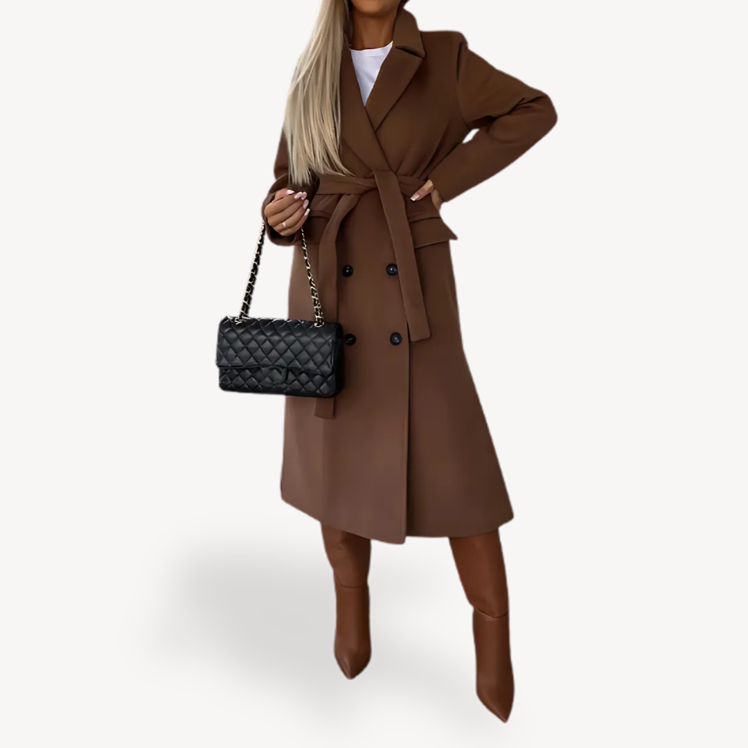 Womens Trench Coat Wool Blend Classic Fit