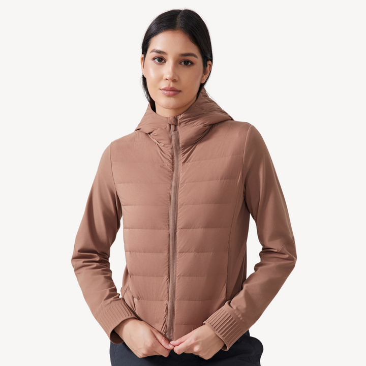 Womens Hybrid Puffer Jacket with Hoodie