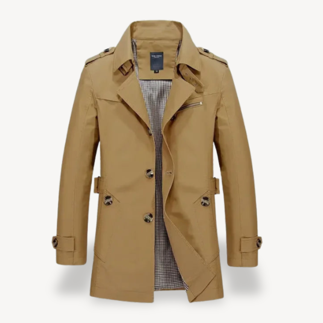 Mens Trench Coat Casual Slim Fit