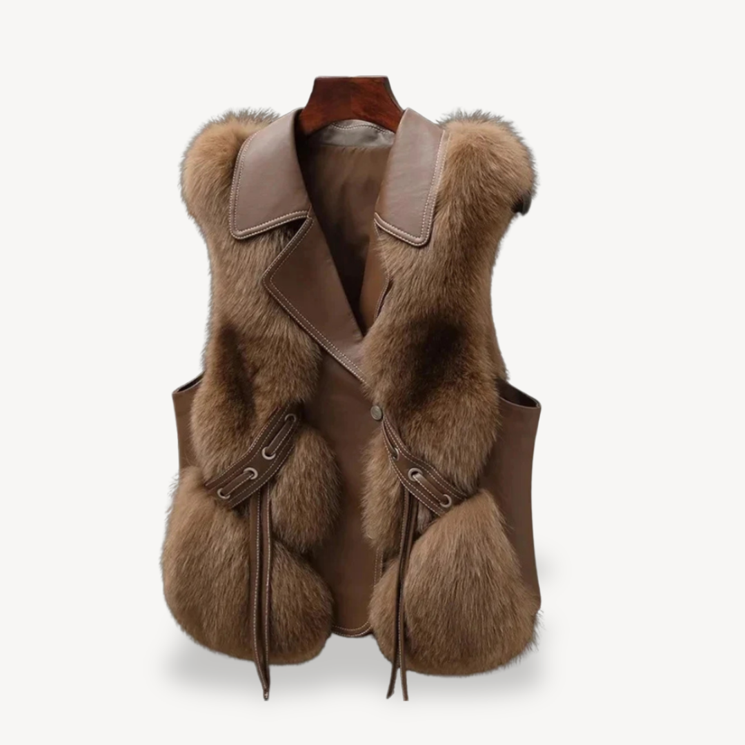 Womens Vest with Faux Fur Lining Sleeveless