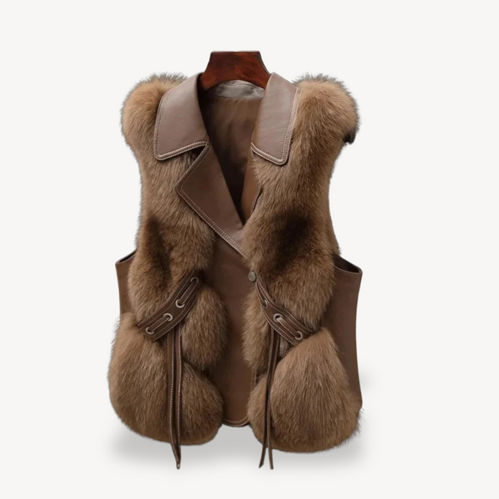 Womens Vest with Faux Fur Lining Sleeveless