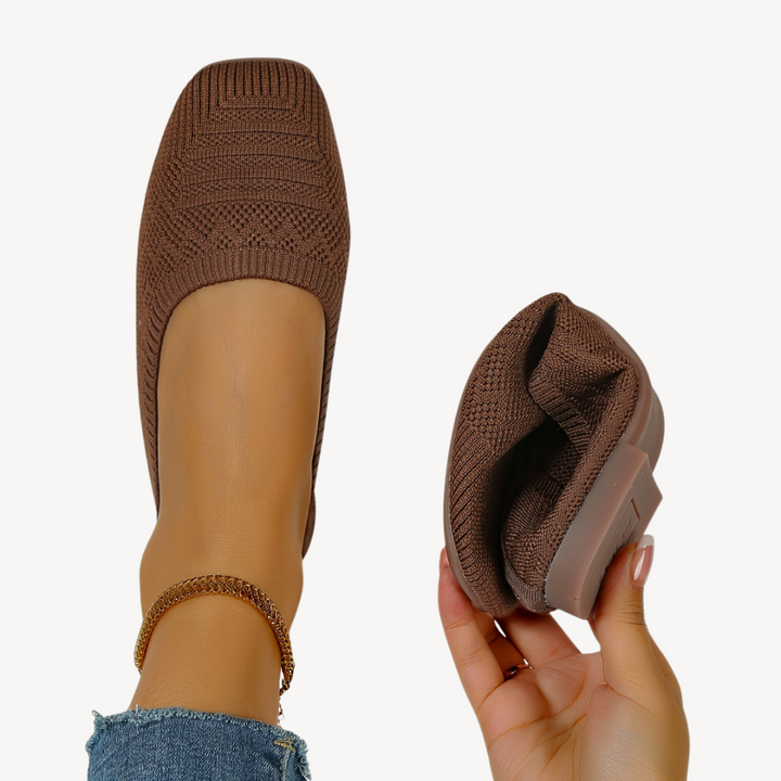 Womens Orthopedic Flats Square Toe Comfortable Fit