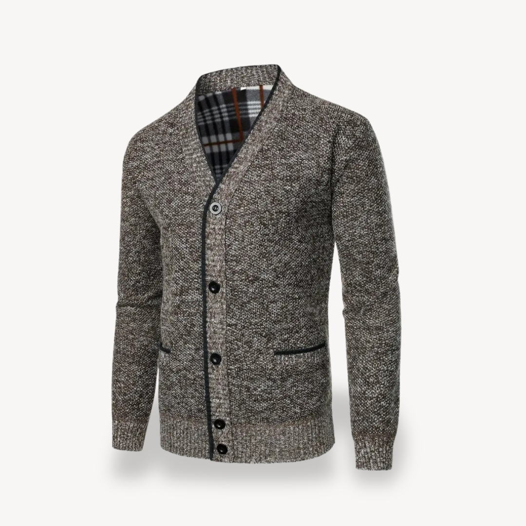Mens Cardigan Button-Front Knitwear Classic Fit - BritishMode