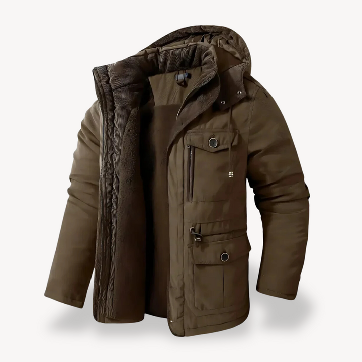 Mens Waterproof Parka Jacket Fur-Lined Warm