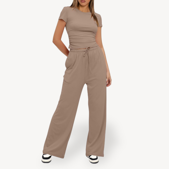 Womens Lounge Set with Drawstring Relaxed Fit