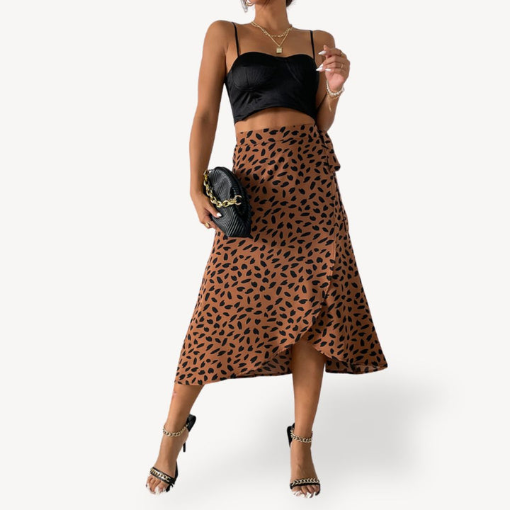 Womens Wrap Midi Skirt Chiffon Lightweight