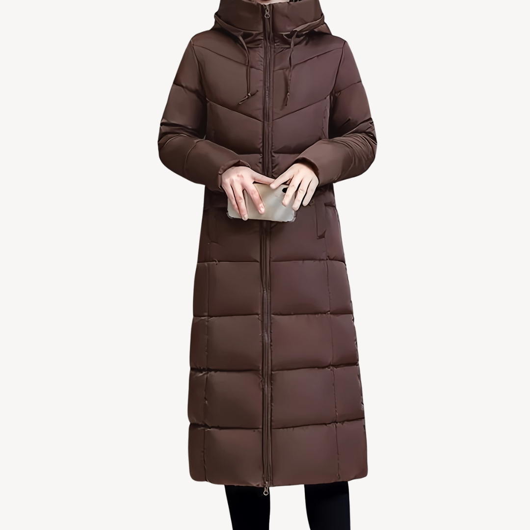 Womens Long Puffer Coat Insulated Hooded Style