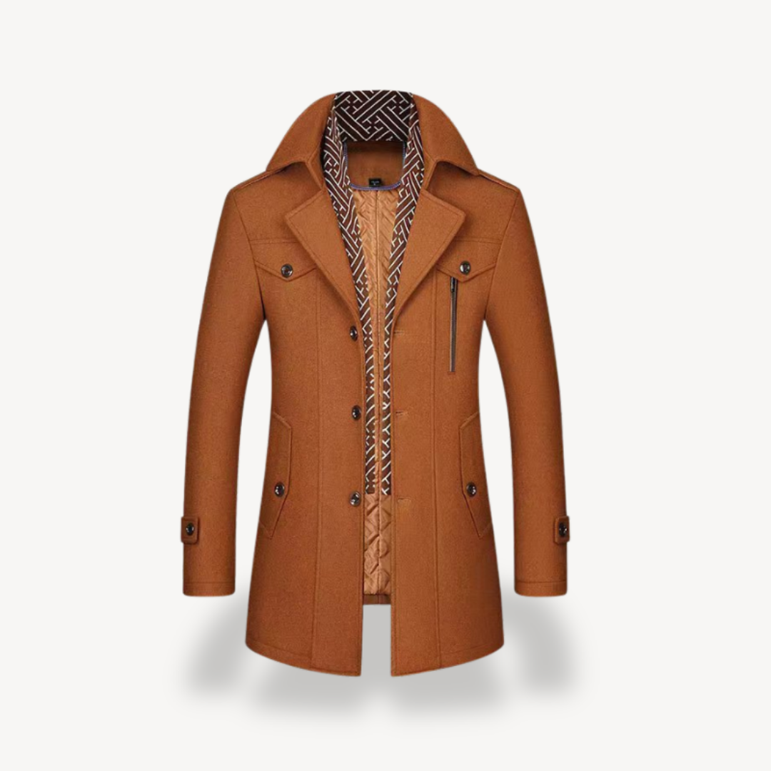 Mens Peacoat with Fleece Lining Classic Fit