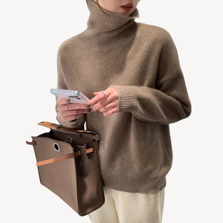 Womens Knit Turtleneck Sweater Soft Fabric