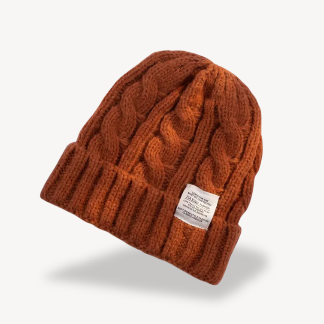 Womens Cable Knit Beanie Wool Blend Soft Fit