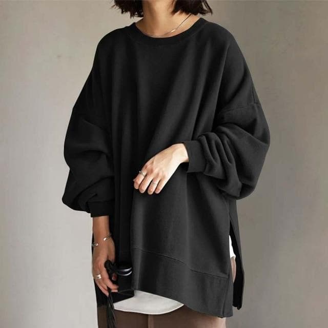 Womens Crew Neck Sweater Cozy Loose Fit - BritishMode