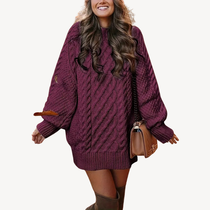 Womens Sweater Dress Cable Knit Long Sleeve
