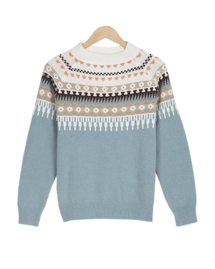 Womens Crew Neck Sweater Cozy Knit - BritishMode