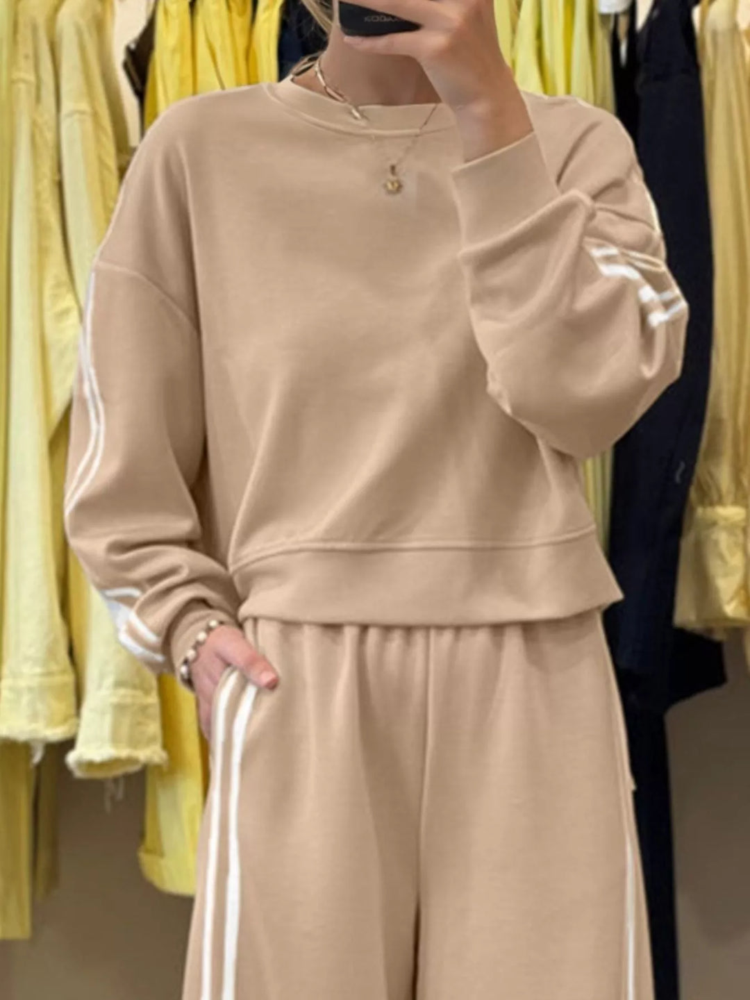 Unisex Crew Neck T-Shirt and Stretchy Jogger Pants Set