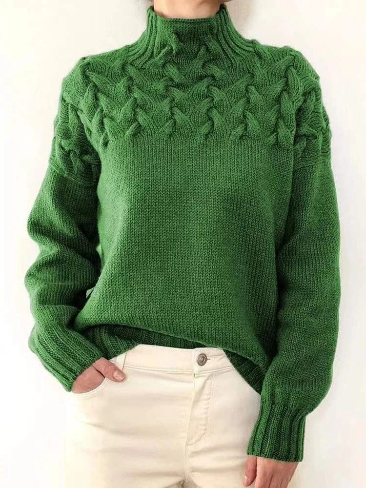 Womens Knit Sweater Wool Blend Warm Fit