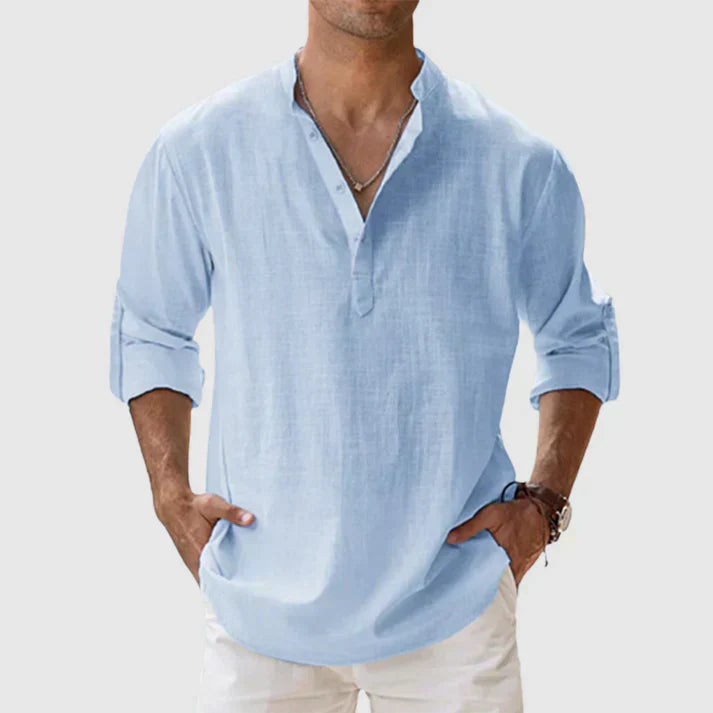 Mens Linen Shirt Relaxed Fit - BritishMode
