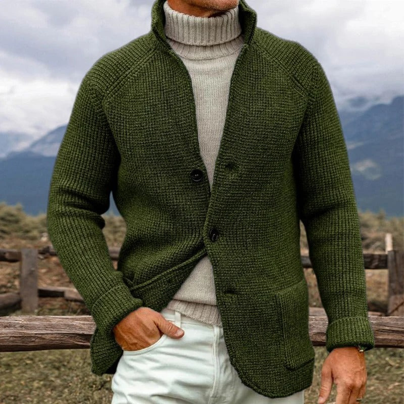 Unisex Knitted Jacket Classic Crew Neck - BritishMode