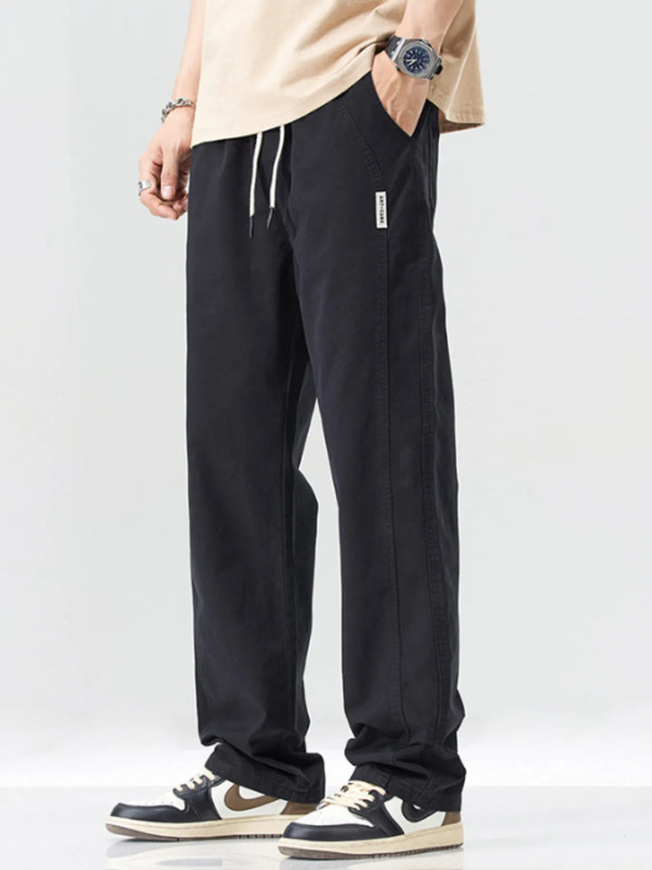 Mens Jogger Pants Cotton Relaxed Fit Drawstring Waist - BritishMode