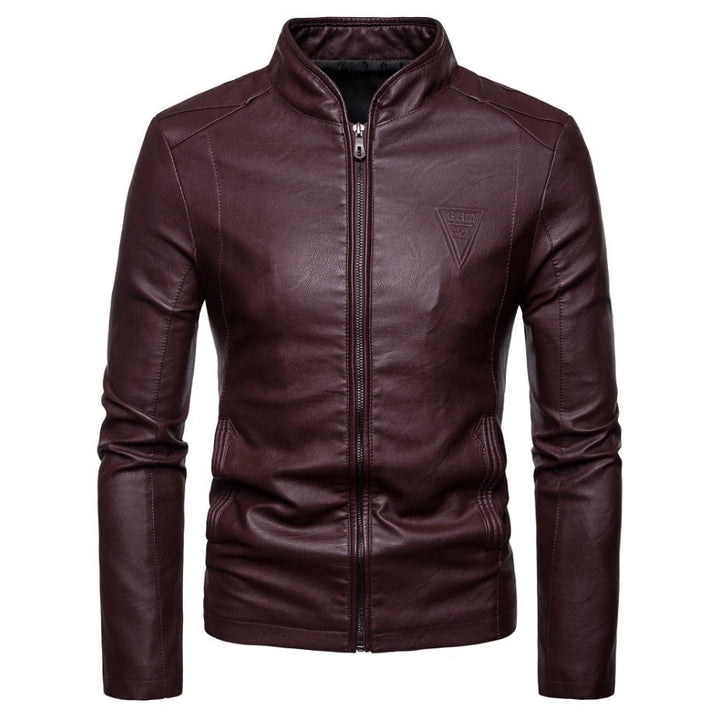 Mens Slim Faux Leather Jacket Classic Fit