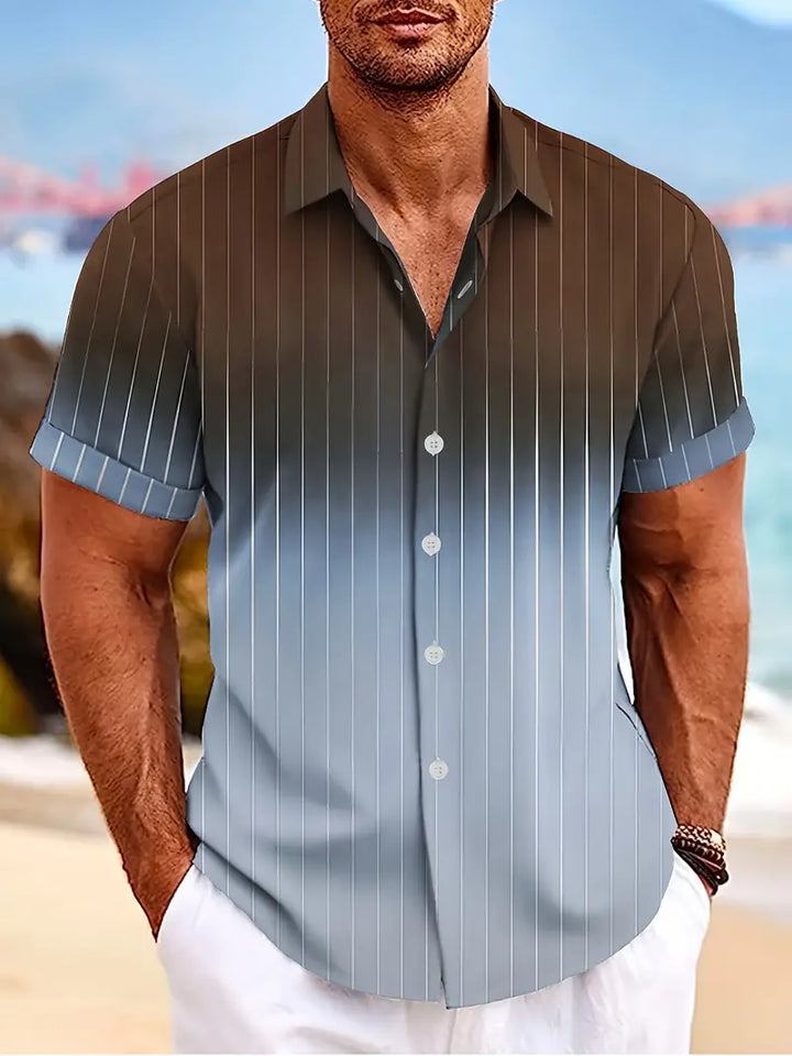 Mens Button-Down Shirt Cotton Short Sleeve Regular Fit