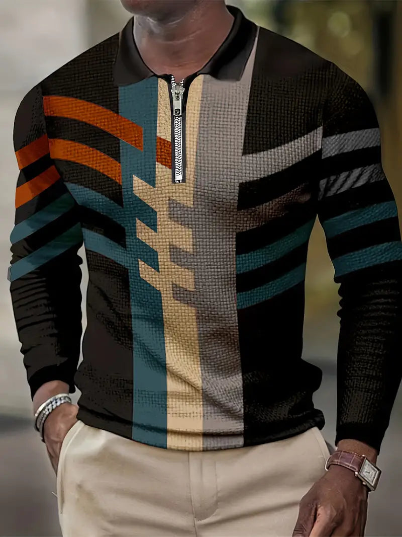 Mens Long-Sleeve Waffle Shirt Vintage Style Regular Fit - BritishMode