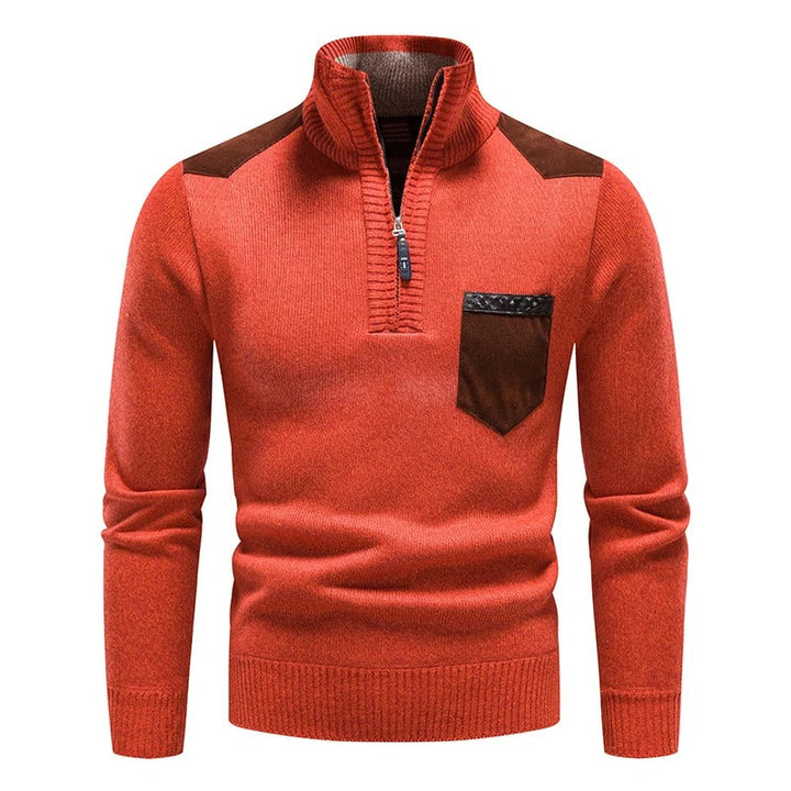 Unisex Cable Knit Zip Sweater Classic Fit